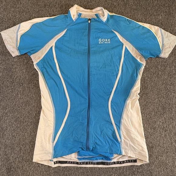 Gore Bike Wear Cycling Jersey Full‎ Zip Womens Size S Short Sleeve Blue - Picture 1 of 12